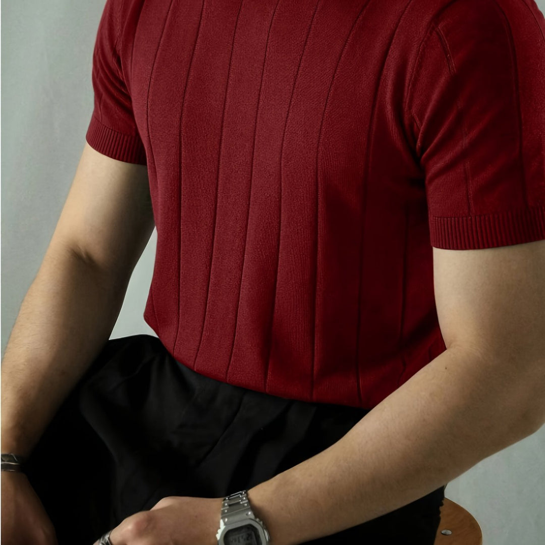 Ribbed Short-Sleeve Top for Men