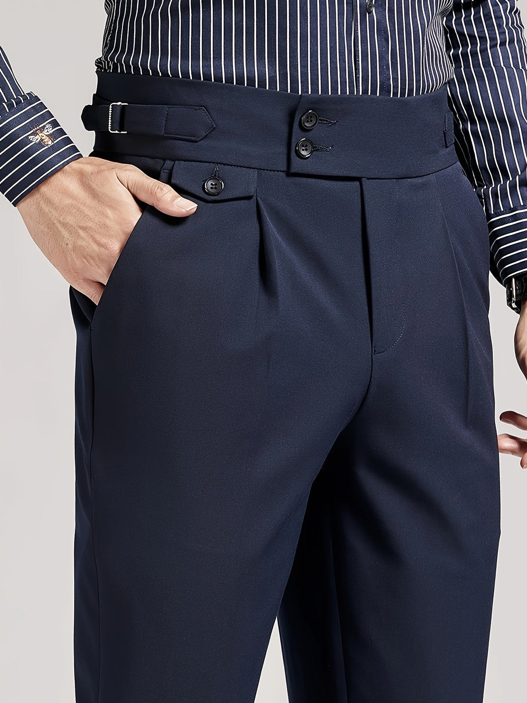 Tailored Single-Pleat Trousers for Men