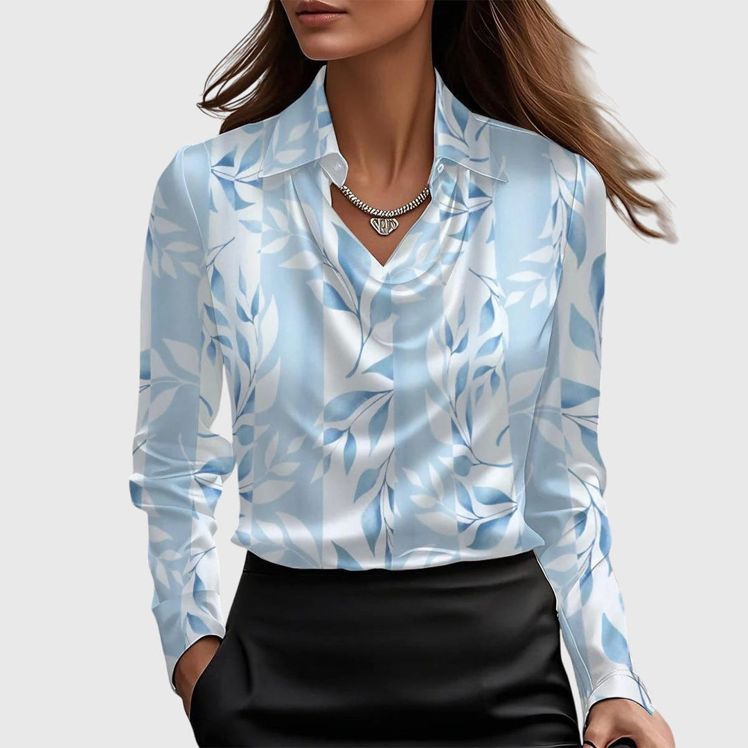 Draped Elegant Blouse for Women, Plus Size