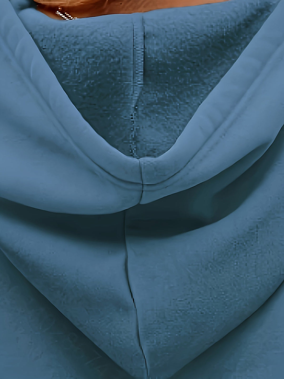Fog Blue Puff-Sleeve Drawstring Hoodie for Women