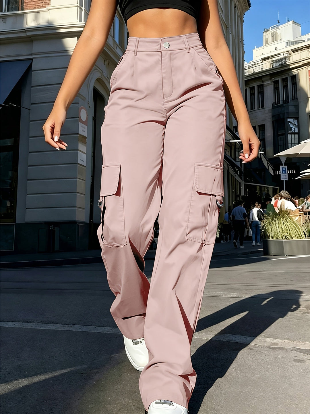 High-Waisted Wide-Leg Cargo Pants for Women