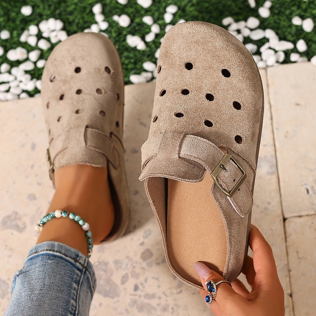Buckle-Detail Slip-On Clogs for Women
