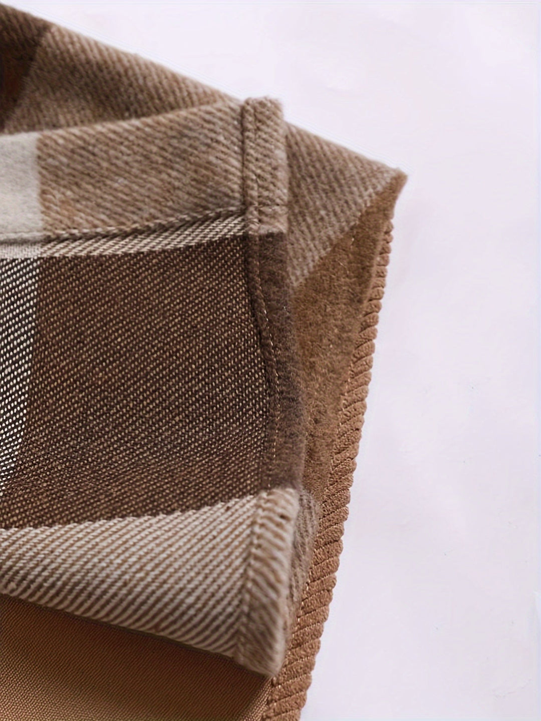 Rust Checked Hooded Overshirt Jacket for Men