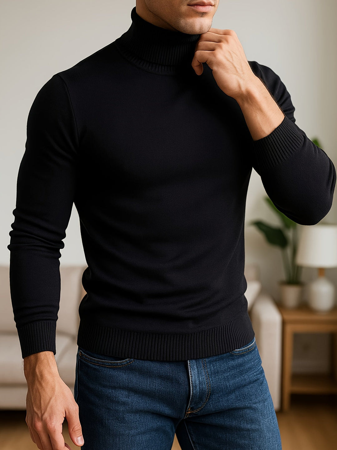 Refined High-Neck Sweater for Men
