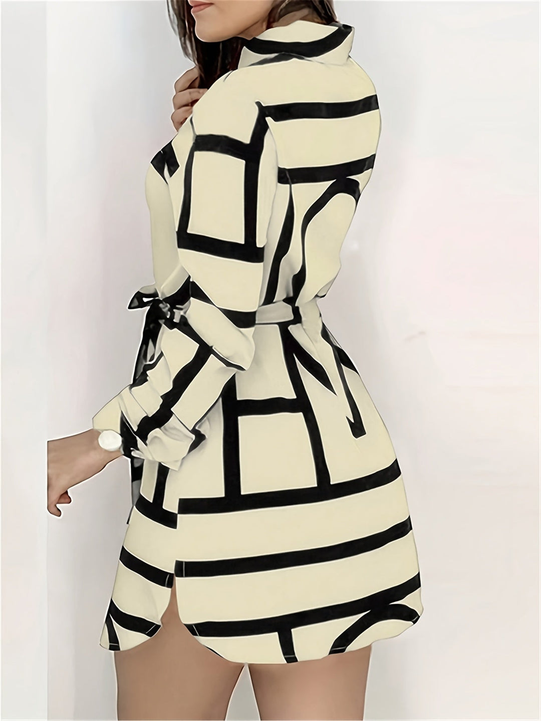 Apricot Bold Print Shirt Dress for Women