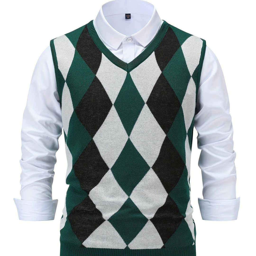 Argyle Sweater Vest, Men's Classic Fit