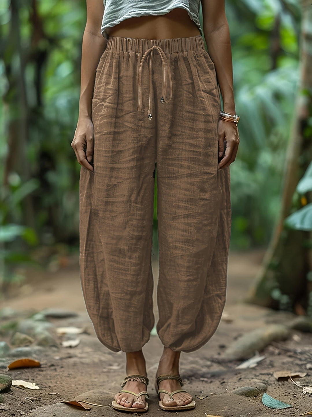 Drawstring Lantern Pants, Women's Relaxed Fit
