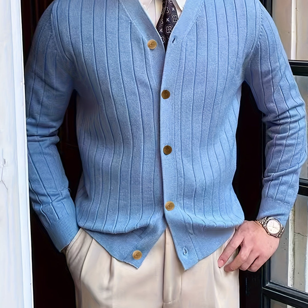 Classic Button-Up Cardigan for Men