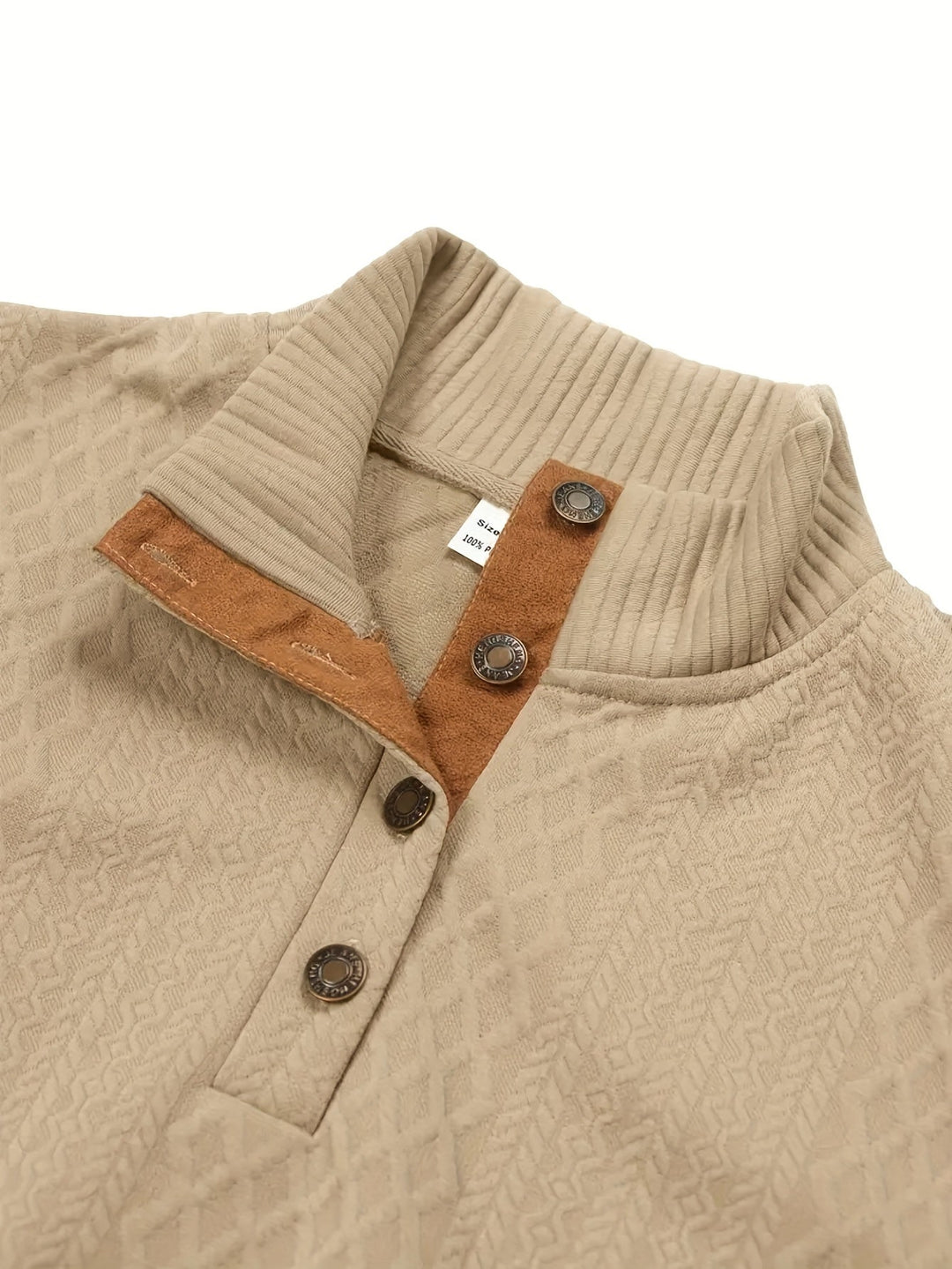Textured Stand-Collar Sweater for Men