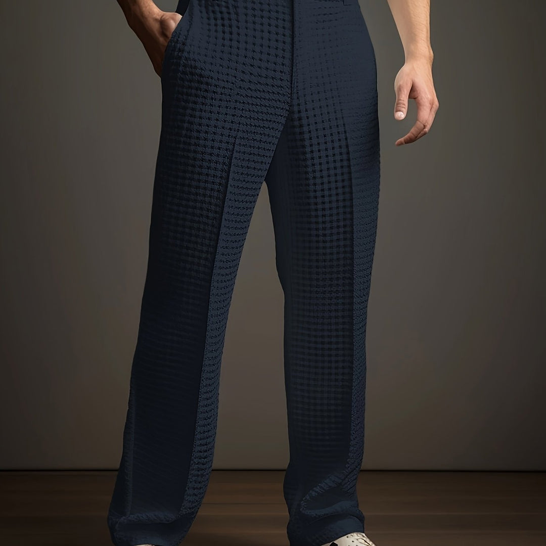 Relaxed Textured Trousers for Men, Plus Size