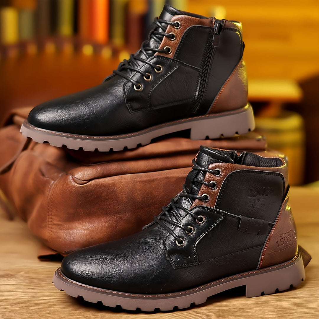 Men's Rugged Lace-Up Ankle Boots