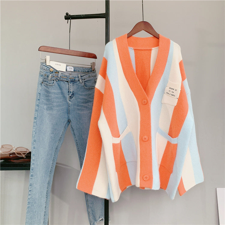 Women's Cardigan – Orange, Rose Red