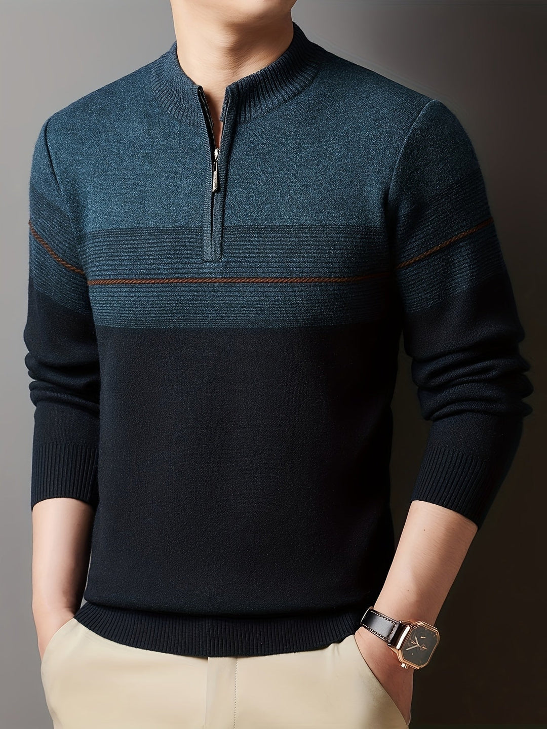Zip-Neck Sweater for Men