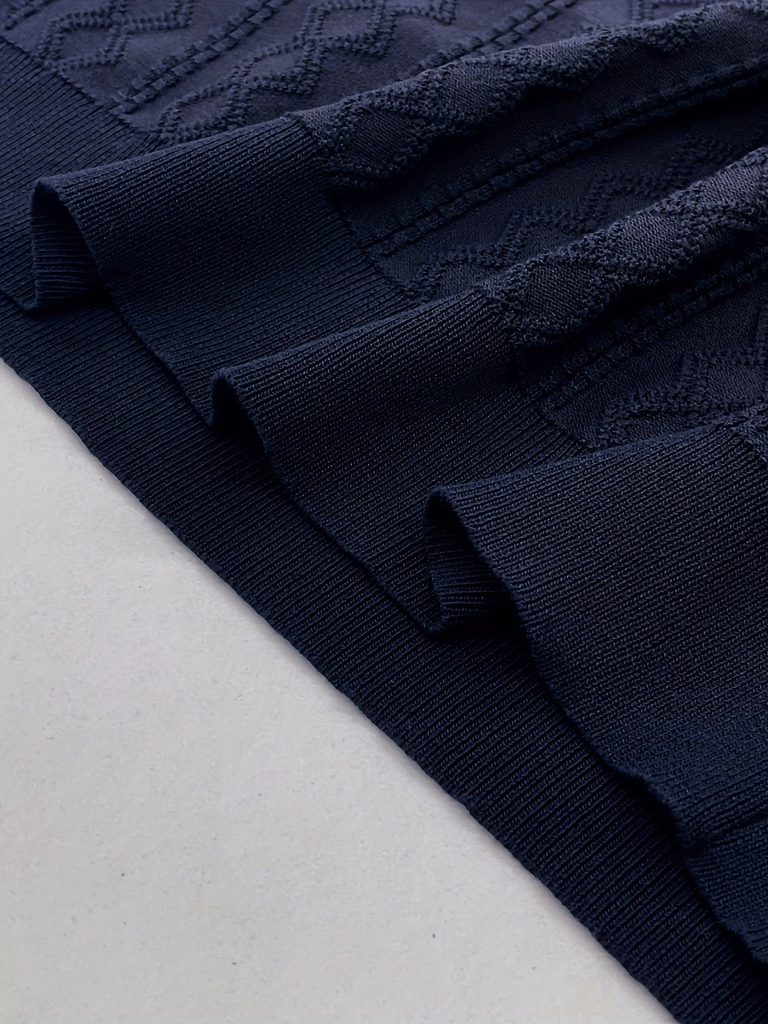 Contrast-Collar Polo Shirt for Men, Textured Style