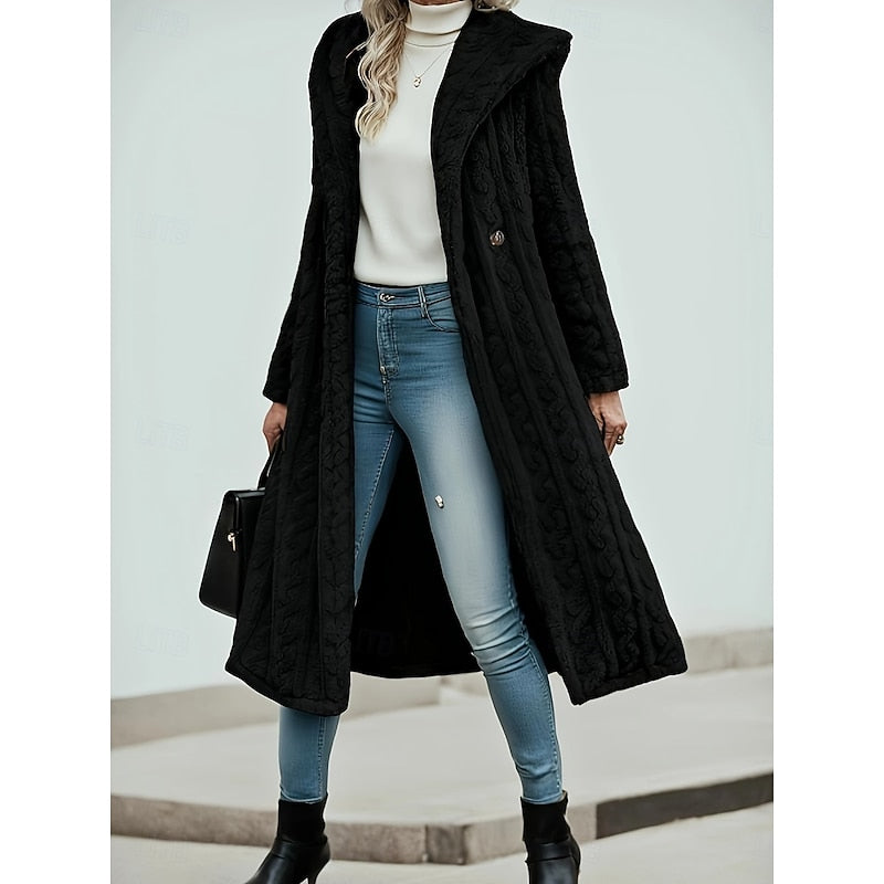 Ladies Hooded Longline Coat