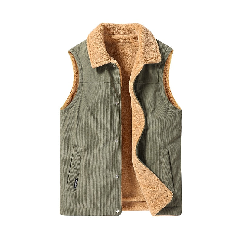 Sherpa-Lined Warm Gilet for Men, Plus Size