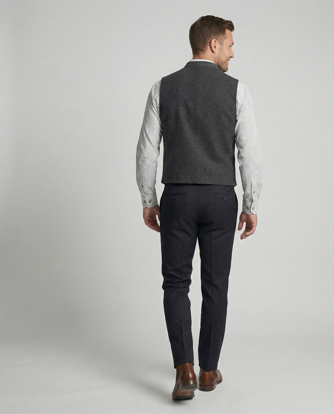 Traditional Standing-Collar Vest for Men