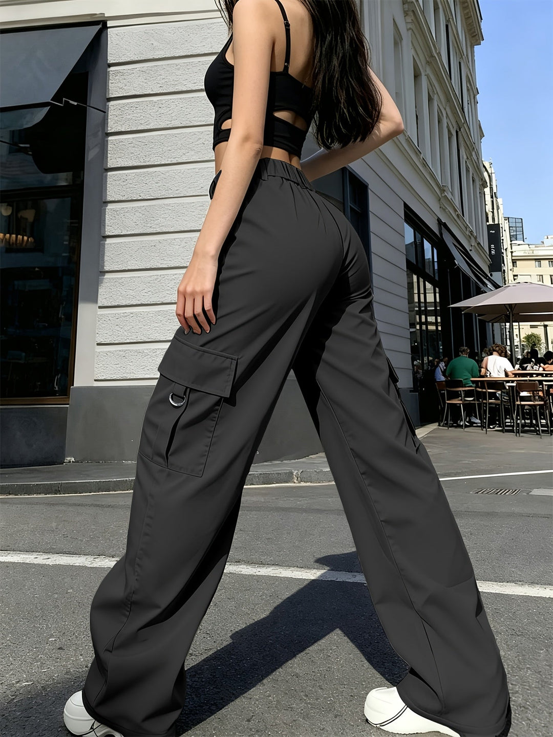 High-Waisted Wide-Leg Cargo Pants for Women