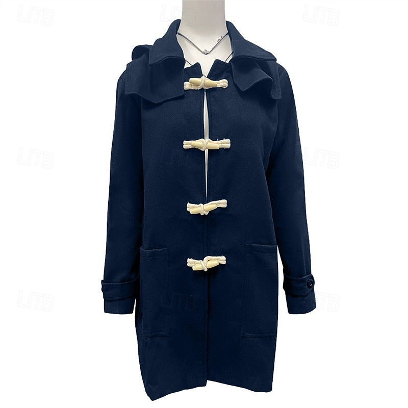 Hooded Toggle Overcoat for Men, Plus Size