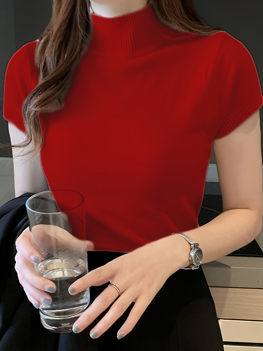 Ladies Refined Mock-Neck Top