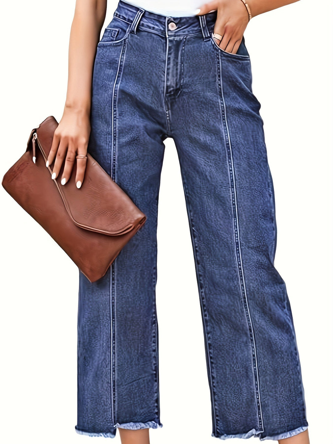 Tailored Cropped Straight-Leg Jeans for Women