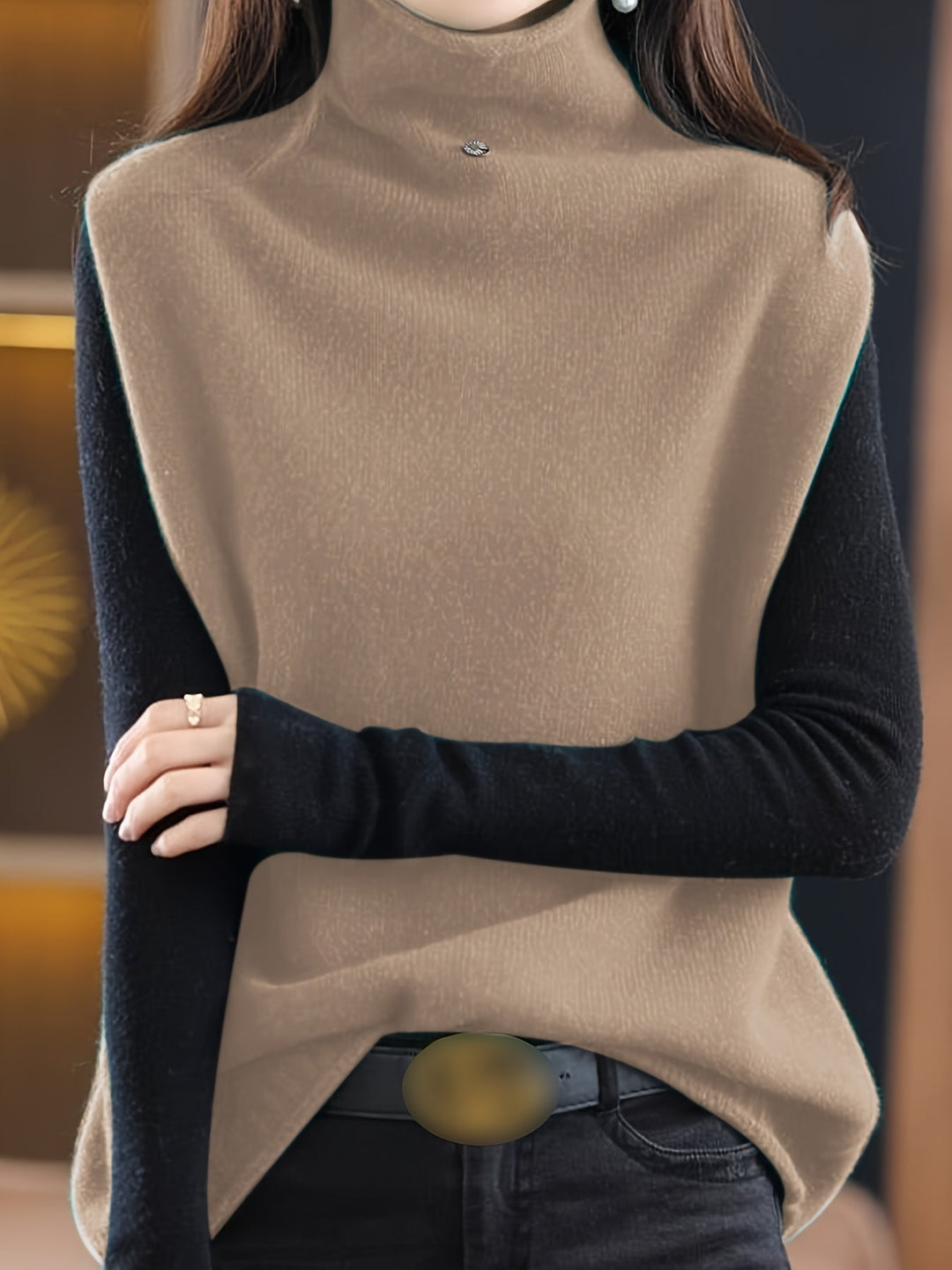 Refined High-Neck Vest for Women