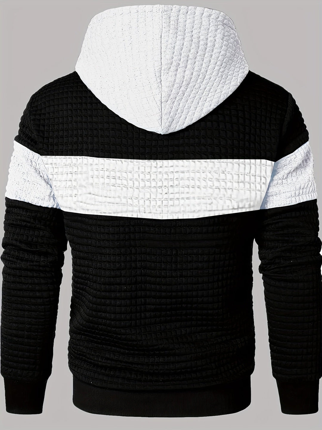 Colour-Block Hoodie for Men, Textured Style