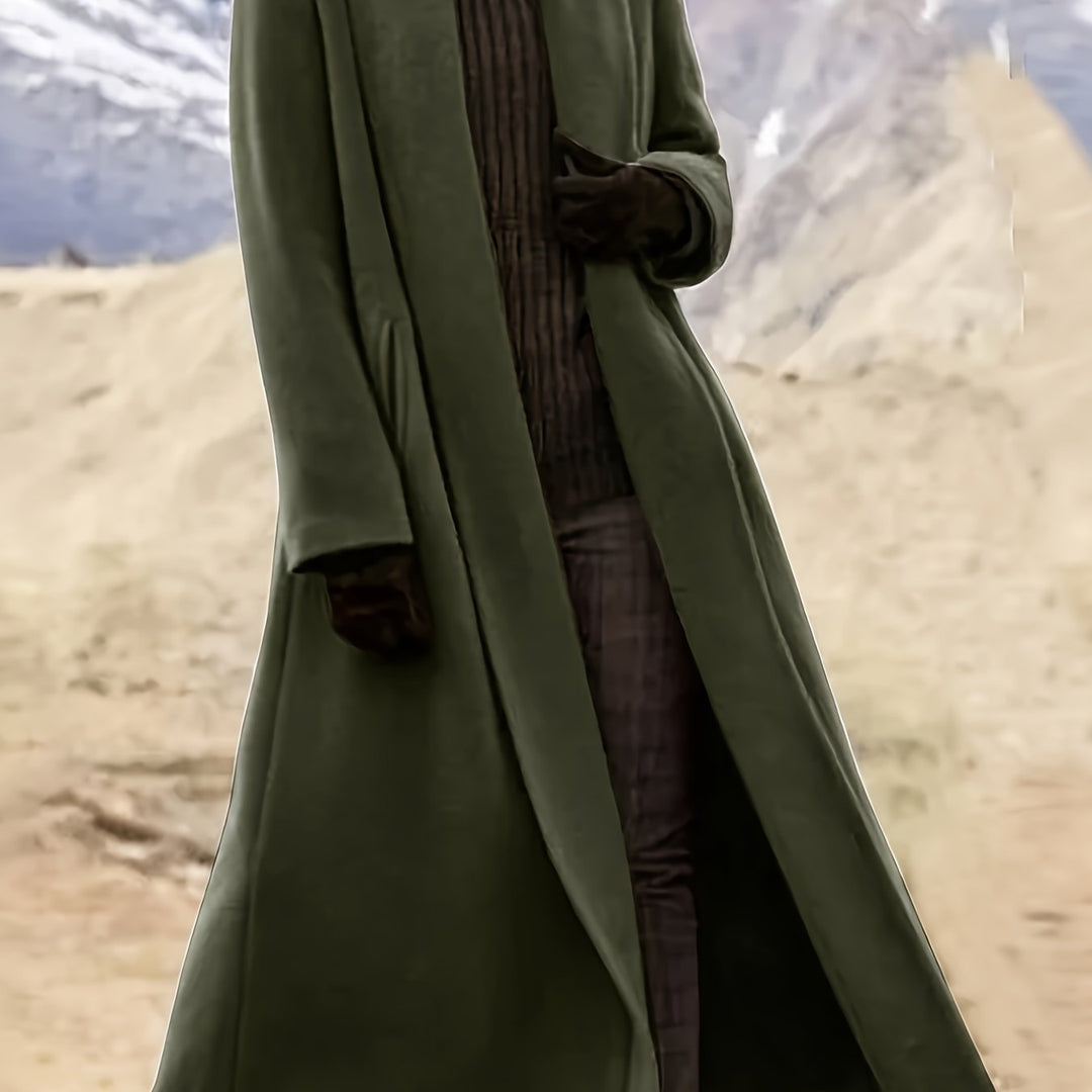Elegant Longline Coat for Women, Plus Size
