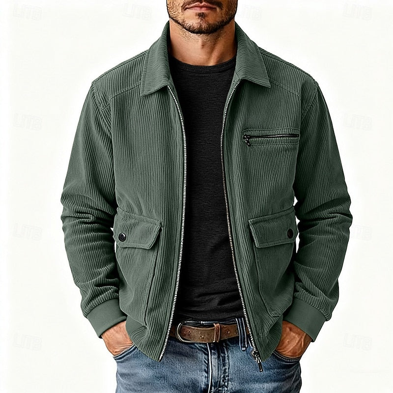 Men's Ribbed Lapel Jacket