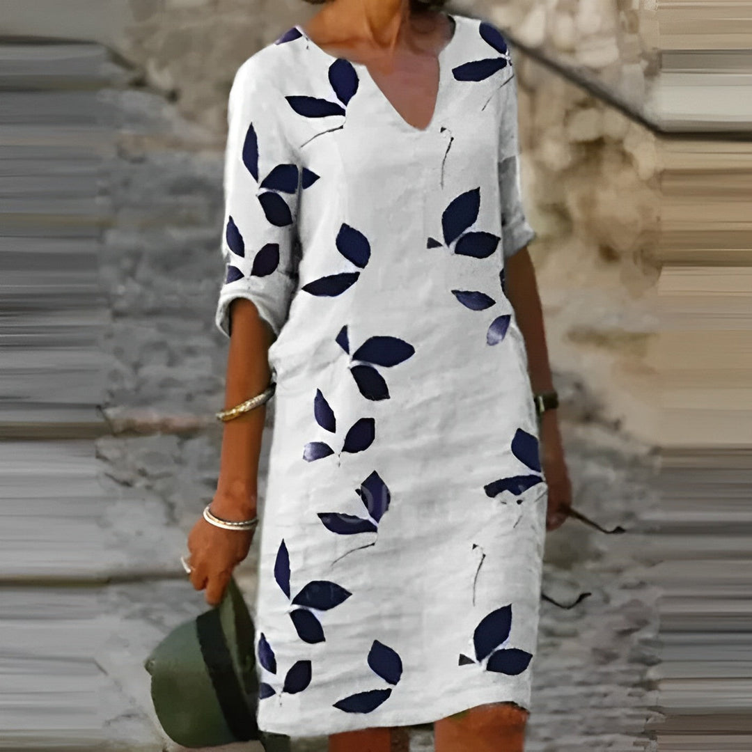 Short-Sleeve V-Neck Dress, Women's Vintage Fit