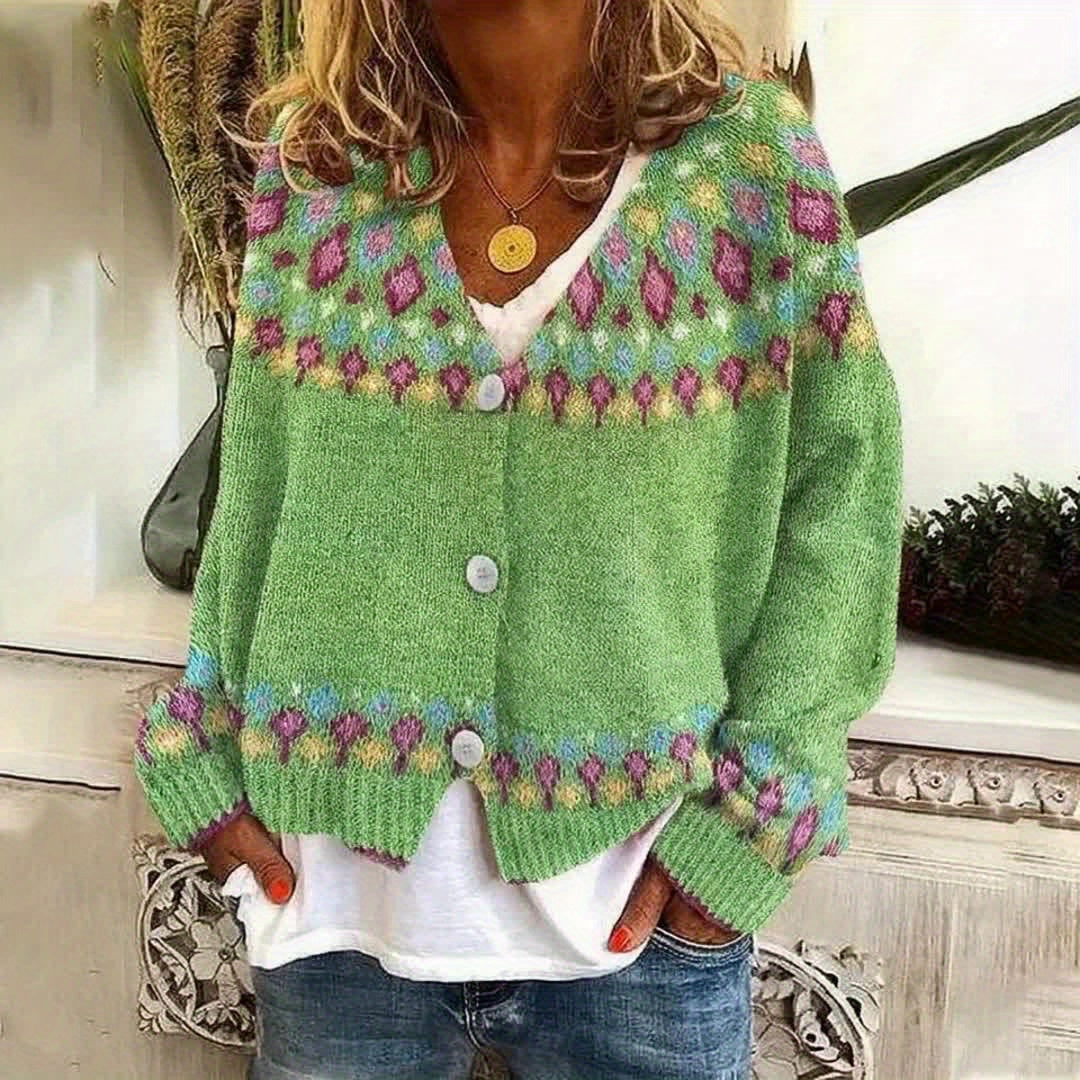 Nordic Patterned Cardigan for Women