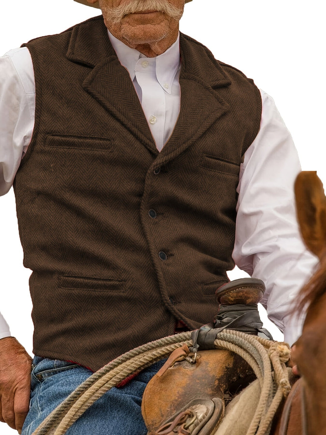 Heritage Herringbone Vest for Men, Plus Size