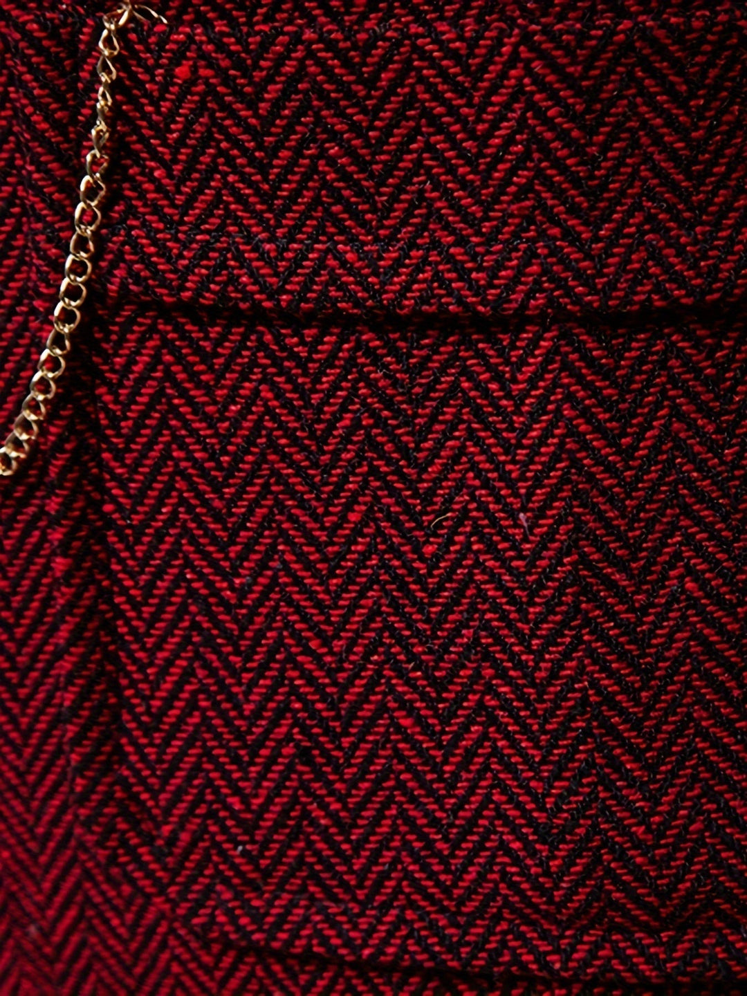 Burgundy Herringbone Single-Breasted Vest for Men