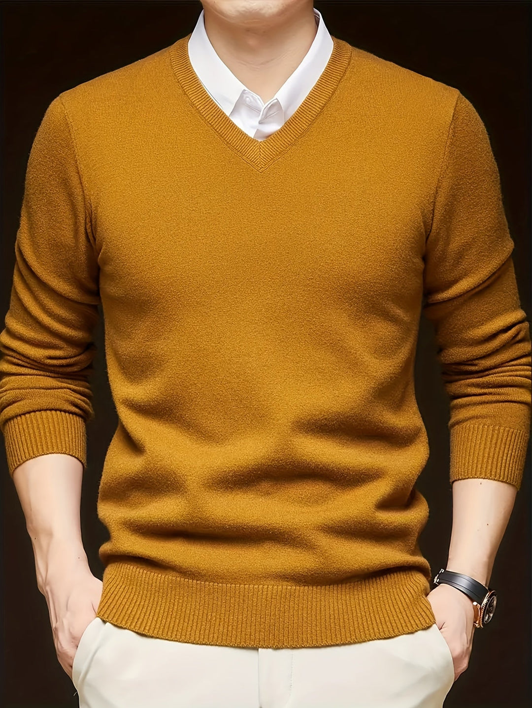 Refined V-Neck Sweater for Men