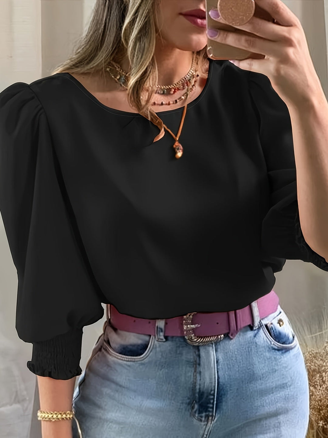 Puff-Sleeve Blouse for Women