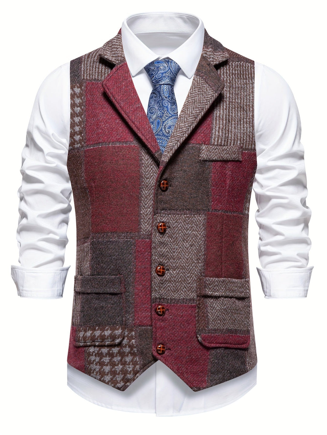 Men's Patchwork Tailored Waistcoat