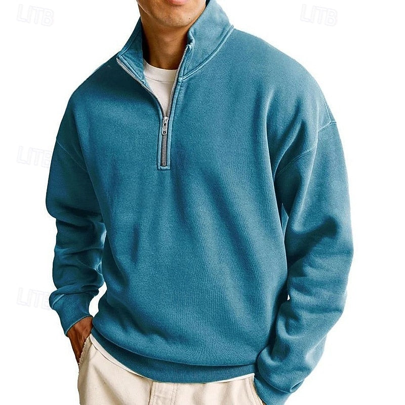 Quarter-Zip Sweatshirt for Men, Plus Size