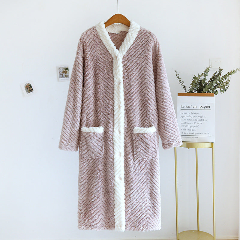 Women's Winter Coat – Beige, Purple Pink