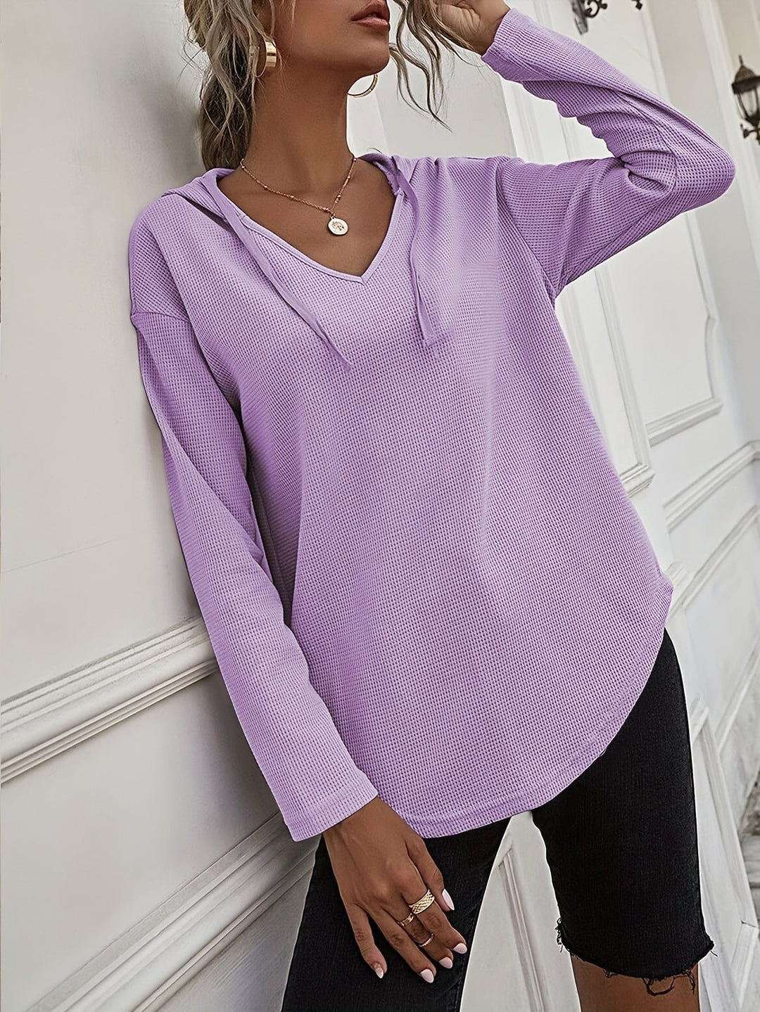 Women's Relaxed V-Neck Hoodie