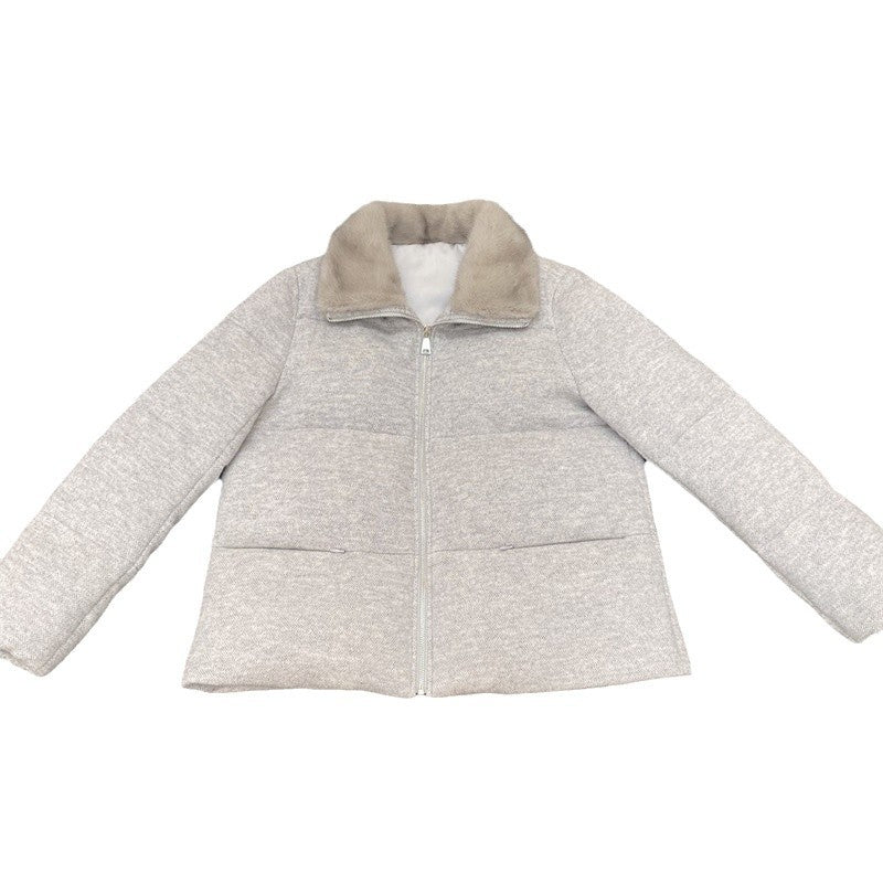 Women's Winter Puffer Jacket – Gray, Khaki