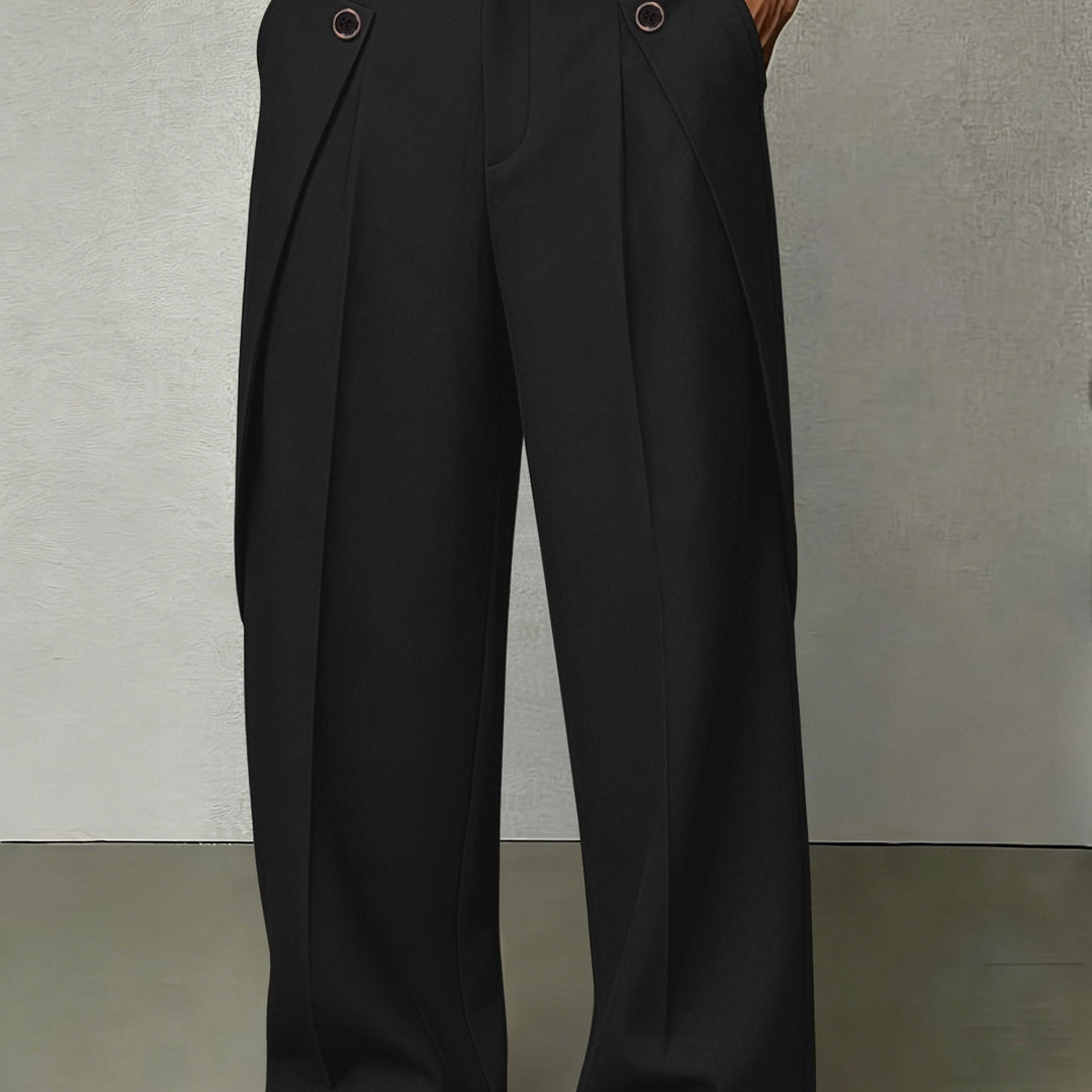 Pleated Wide-Leg Trousers for Men