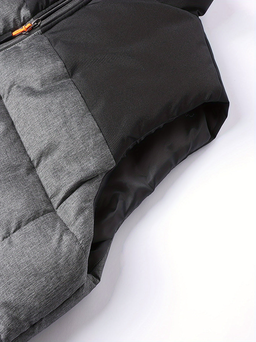 Black Insulated Stand-Collar Vest for Men