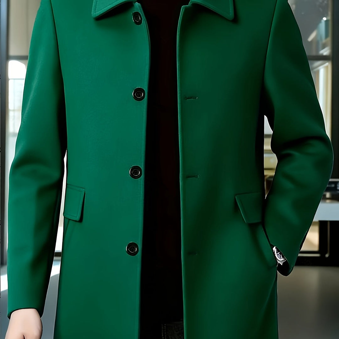 Single-Breasted Overcoat, Men's Refined Fit