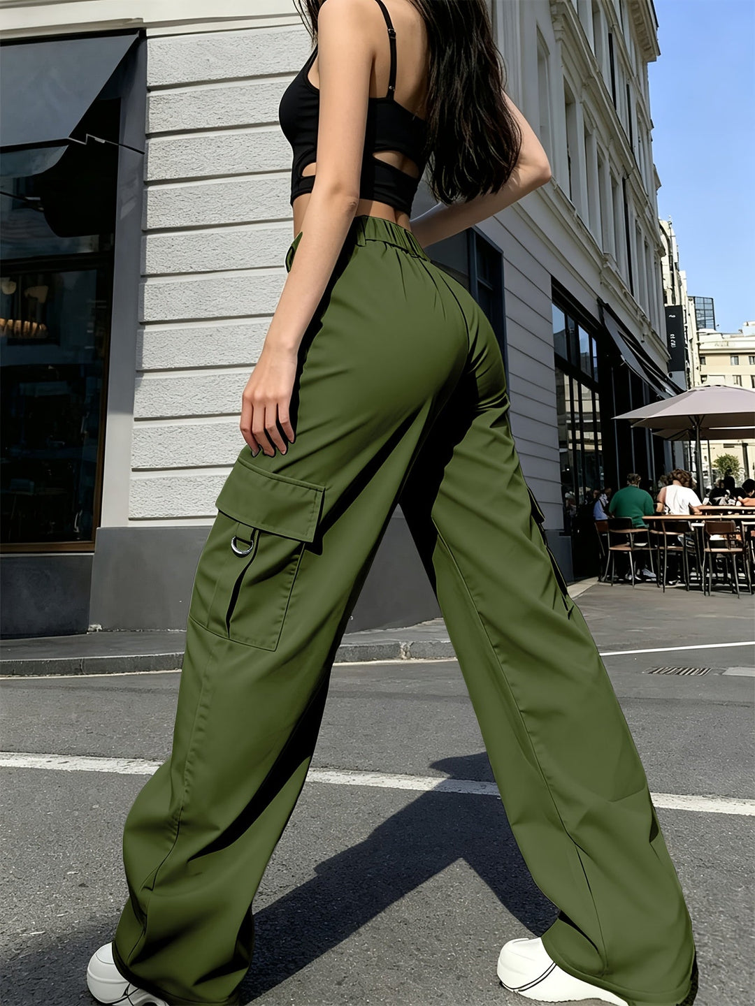 High-Waisted Wide-Leg Cargo Pants for Women
