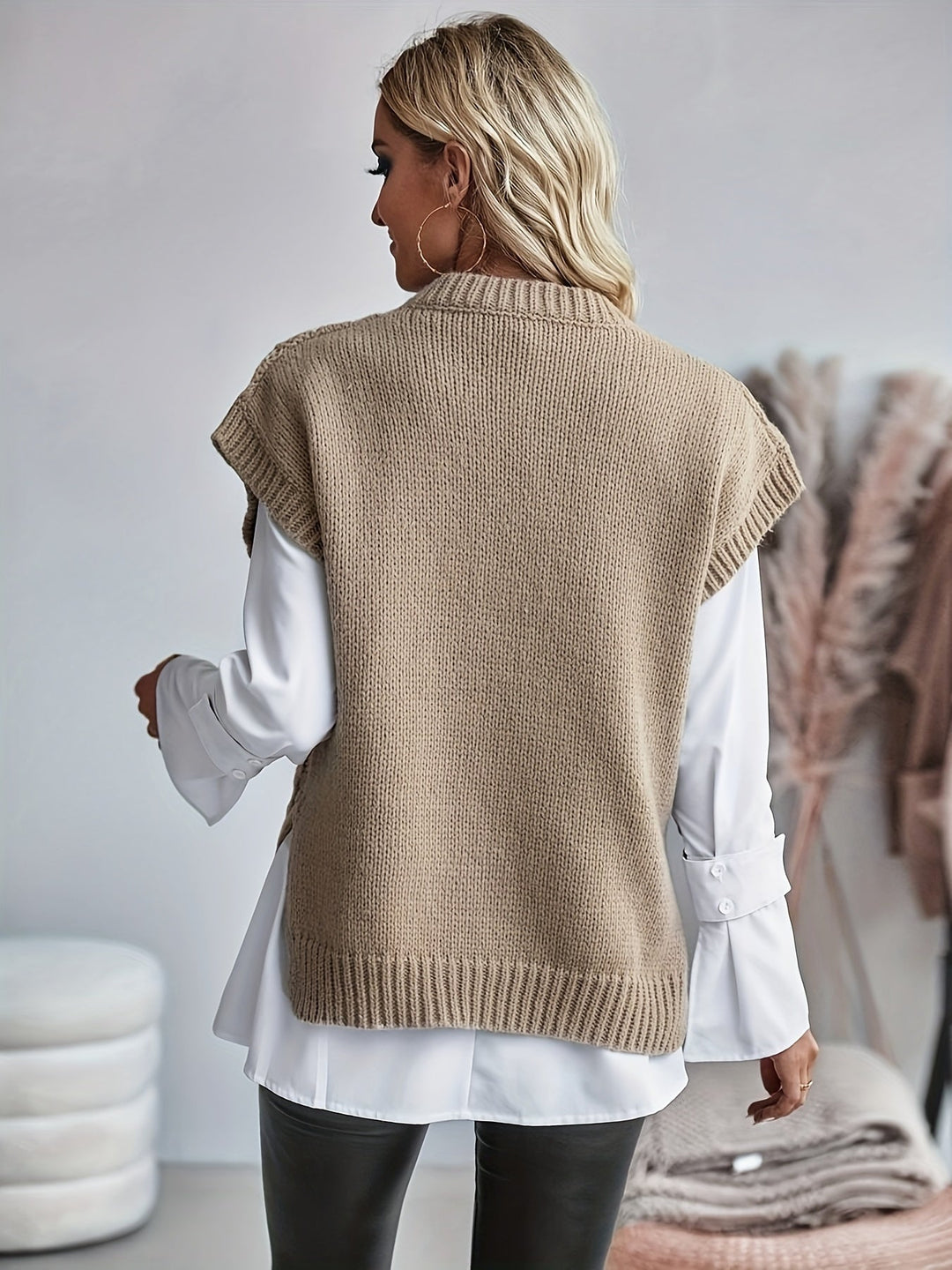 Cable-Knit Sweater Vest for Women, Cozy Style
