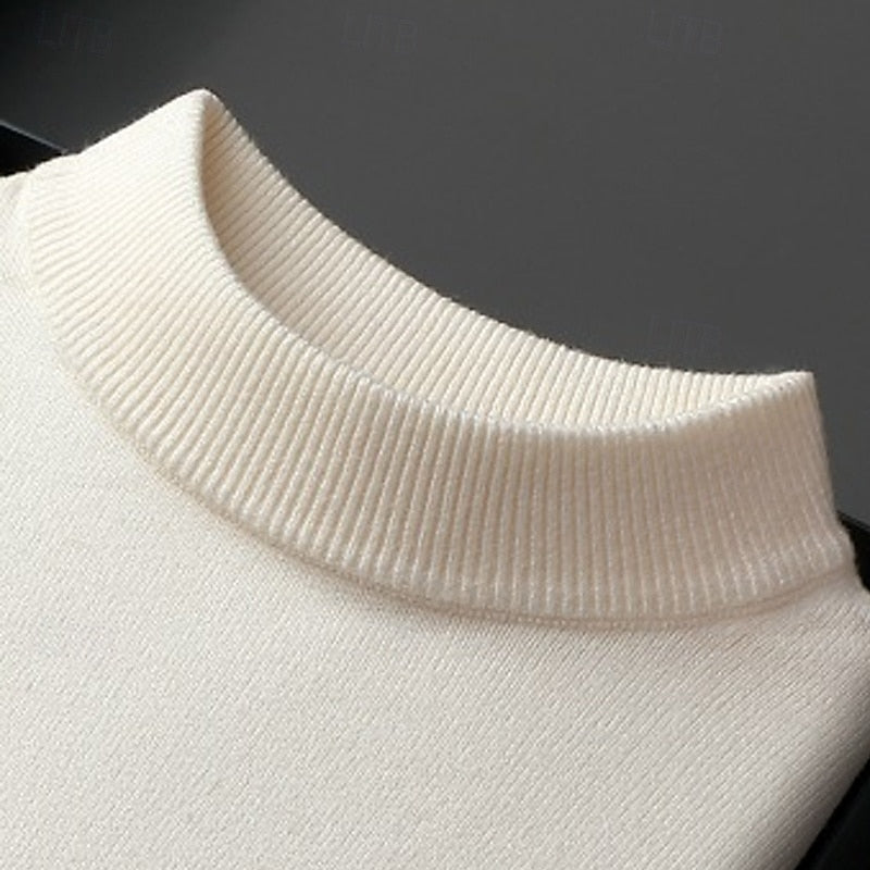 Ribbed High-Neck Sweater for Men