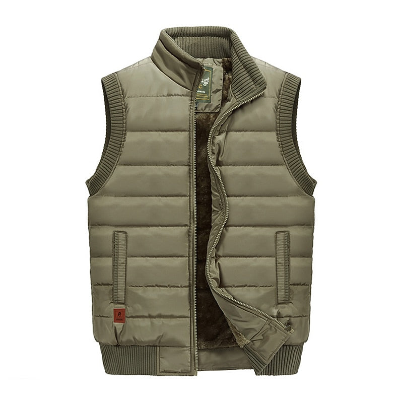 Quilted Stand-Collar Gilet for Men, Plus Size