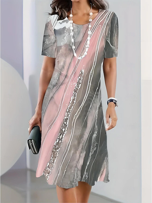 Flowing Midi Dress for Women, Elegant Style