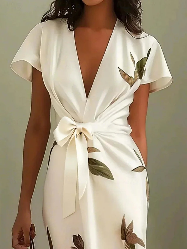 Wrap-Front Midi Dress for Women