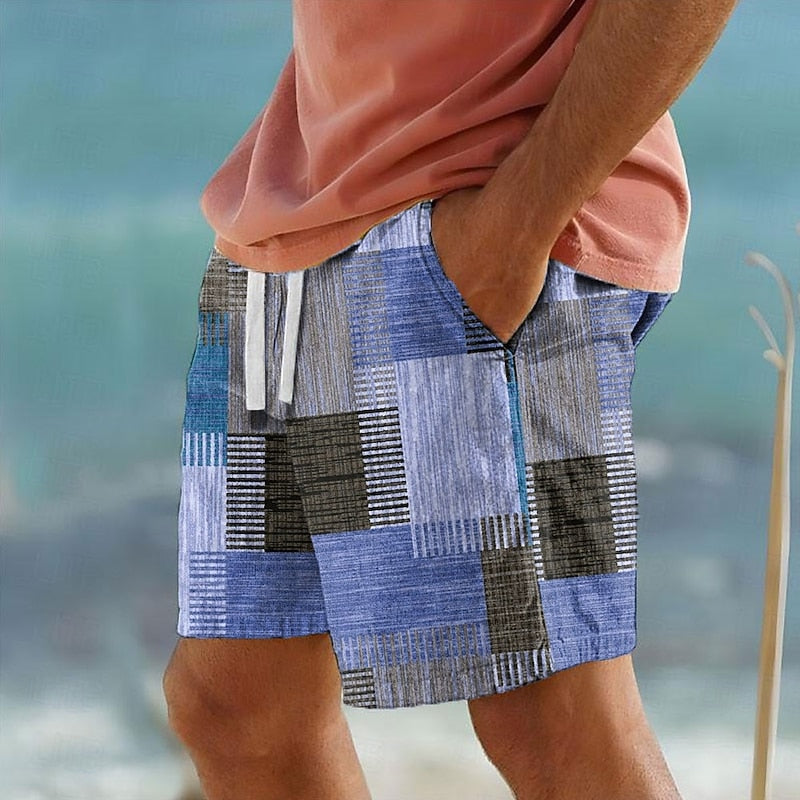 Patchwork Vacation Swim Shorts for Men
